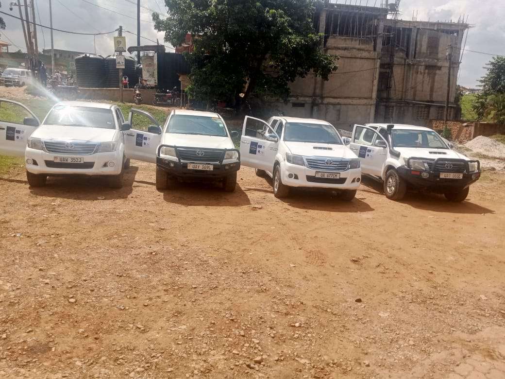 Project vehicle fleet on site — COGO field photo